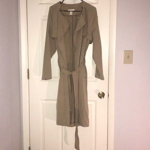 tan trenchcoat